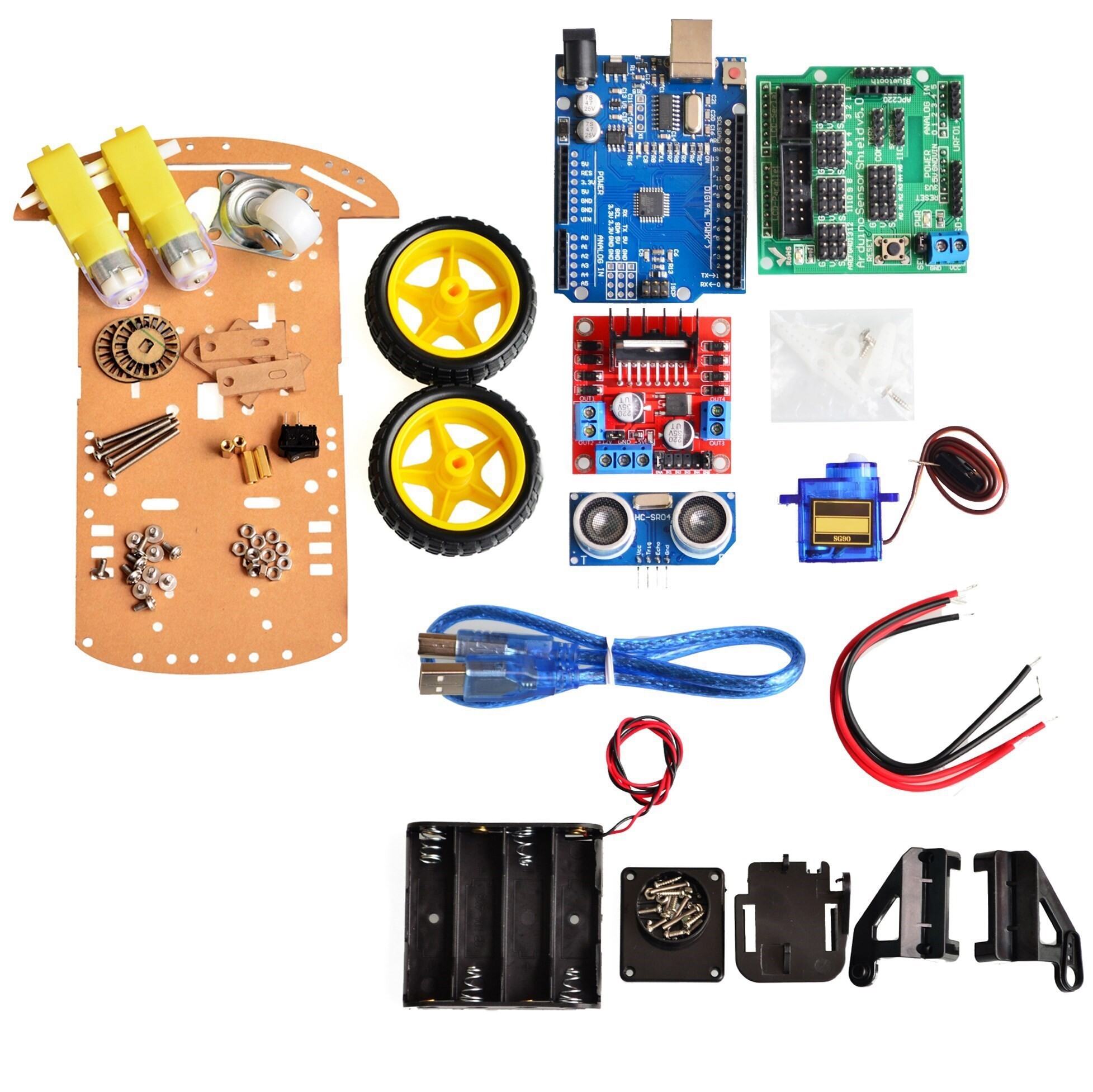 4WD Smart Robot Car Kit for Arduino Uno R3 Smart Robot Car Graphical ...
