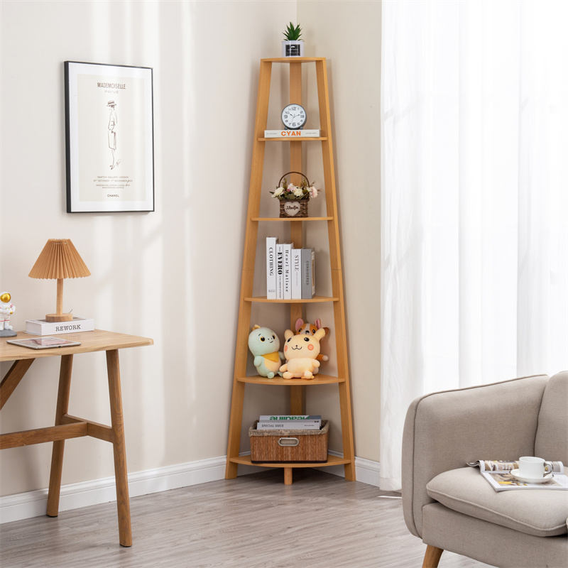 4/5/6 layer Solid Wood Corner rack Corner Shelf Flower Stand Bookshelf ...