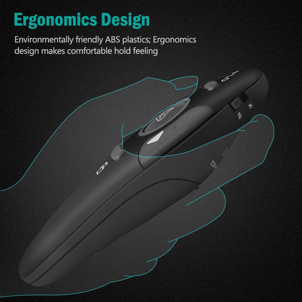 2.4GHz Wireless Presenter Remote with Laser Pointer and no Battery ...