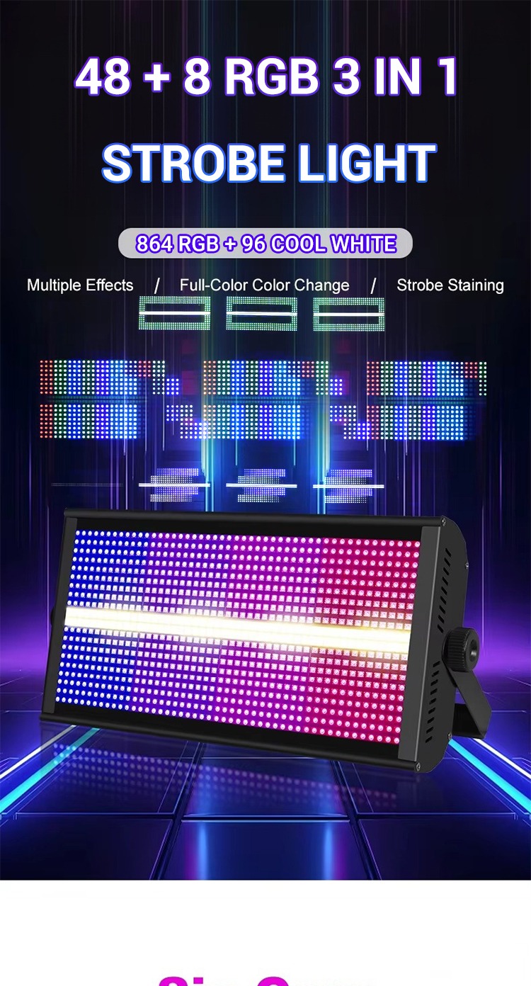 KAIY 960 LED Stage Atomic Strobe Light RGB Stormy Lights 48+8 Flash ...
