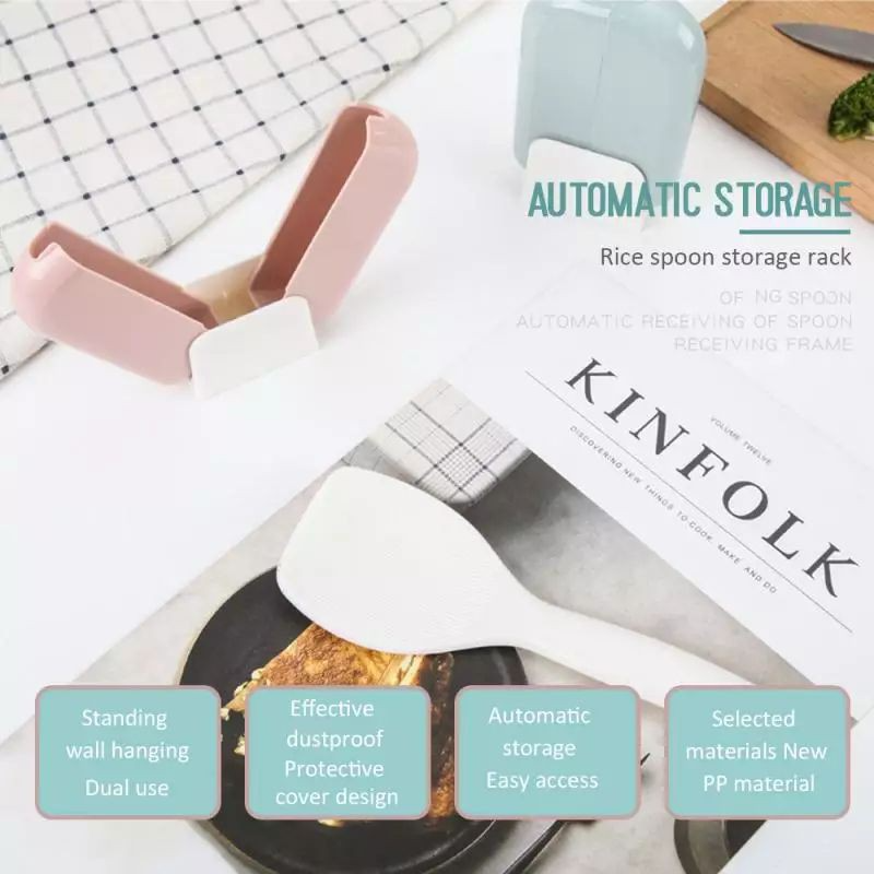 Nonstick Stand-up Rice Spoon with Automatic Open Dust Cover Heat ...