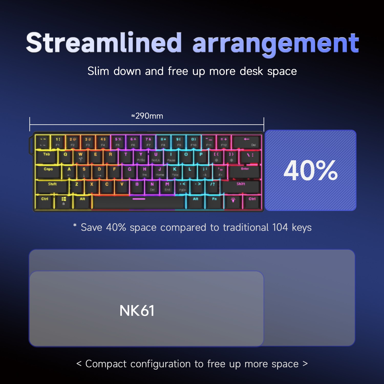 Ajazz NK61 Mixed Light 61 Keys Mechanical Keyboard (White) | Shopee ...
