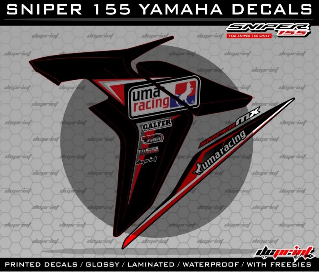 Sniper 155 Version 3&4 Yamaha Decals Laminated Vinyl Stickers Set ...