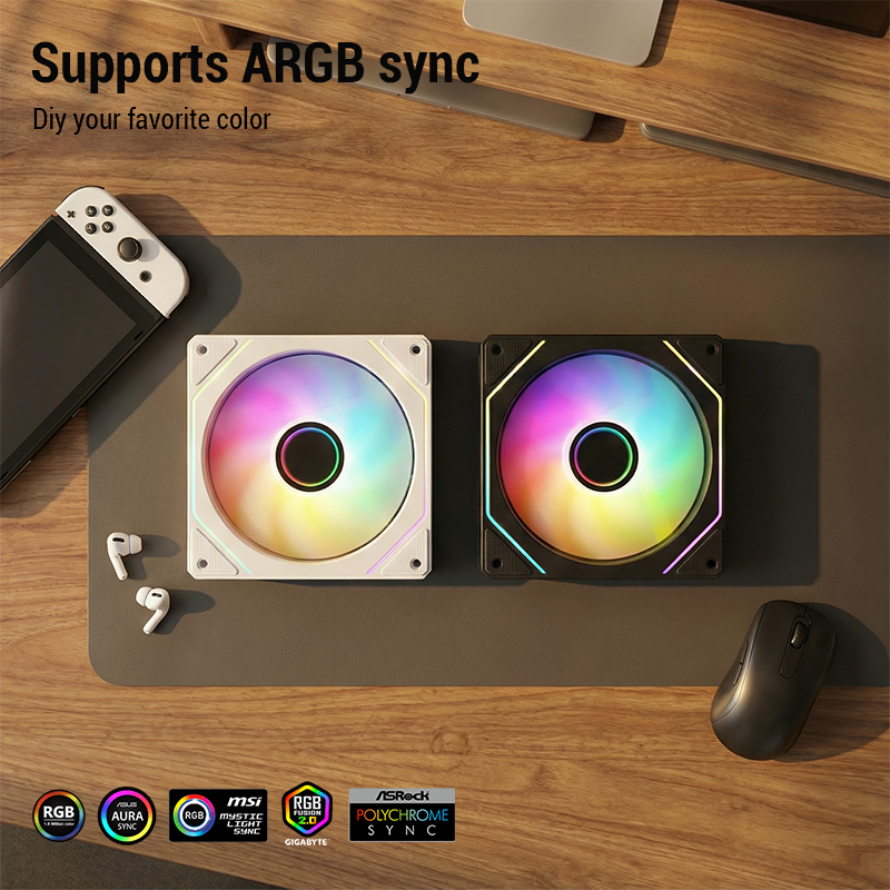 ESGAMING Prism 7Pro ARGB CPU Fan 12CM Cooling Fan 5v3pin PWM Sync ...