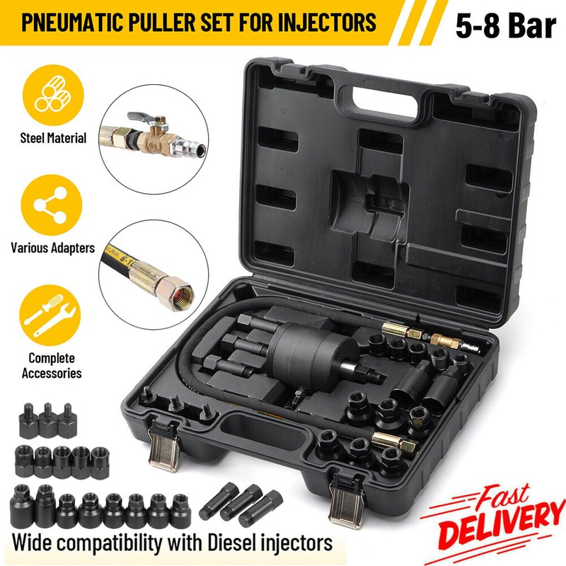 21/24PCS Pneumatic Injector Puller Set Diesel Engine Air Vibration ...