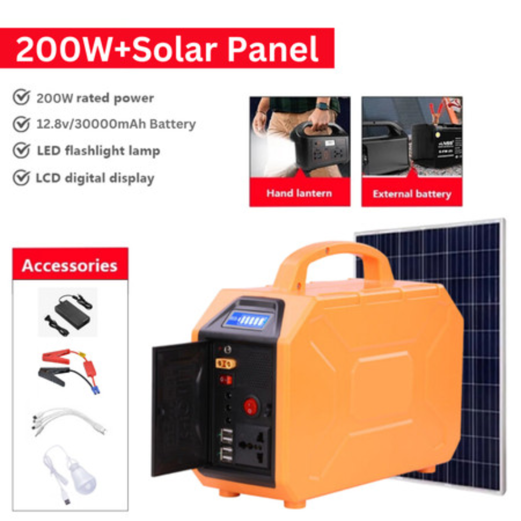 300W 80000mAh Portable Power Station with 60W Solar Panel Set for Home ...