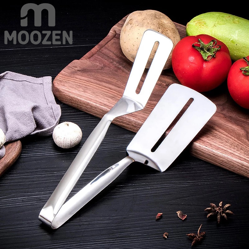 MOOZEN 304 Stainless Steel Tongs Ideal for BBQ Steak Fish & Kitchen ...