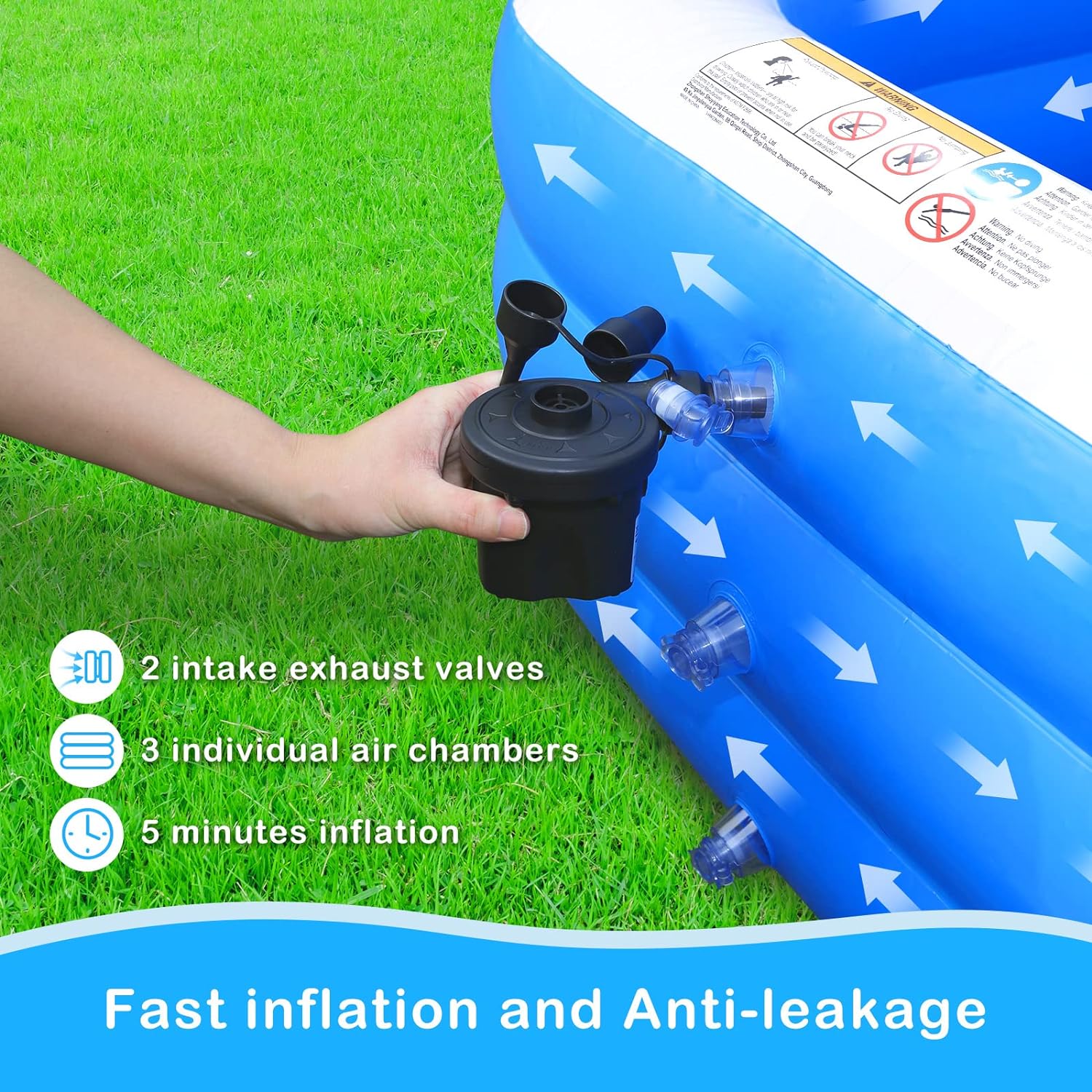 Inflatable Swimming Pool Kids Family Big Size Up to 300CM with FREE ...