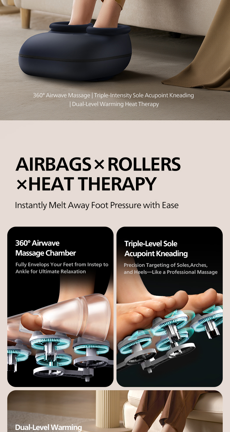 Philips Foot Massager Airbags Massage Rollers Heat Therapy Massager ...
