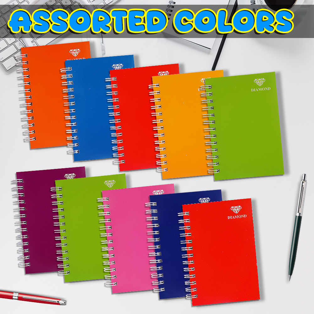FCI D-A7 Pocket Memo Spiral Notebook ASSORTED COLORS ( 10 Pcs in 1 Set ...
