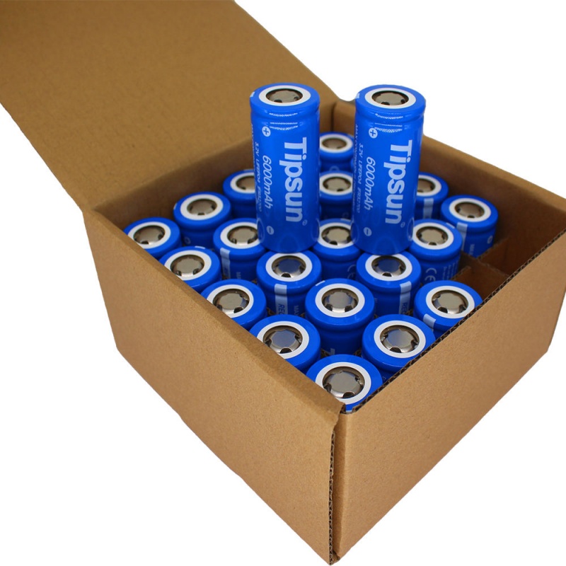 Tipsun battery 32650 / 32700 6000mAh 3.2V Cell Flat head rechargeable ...