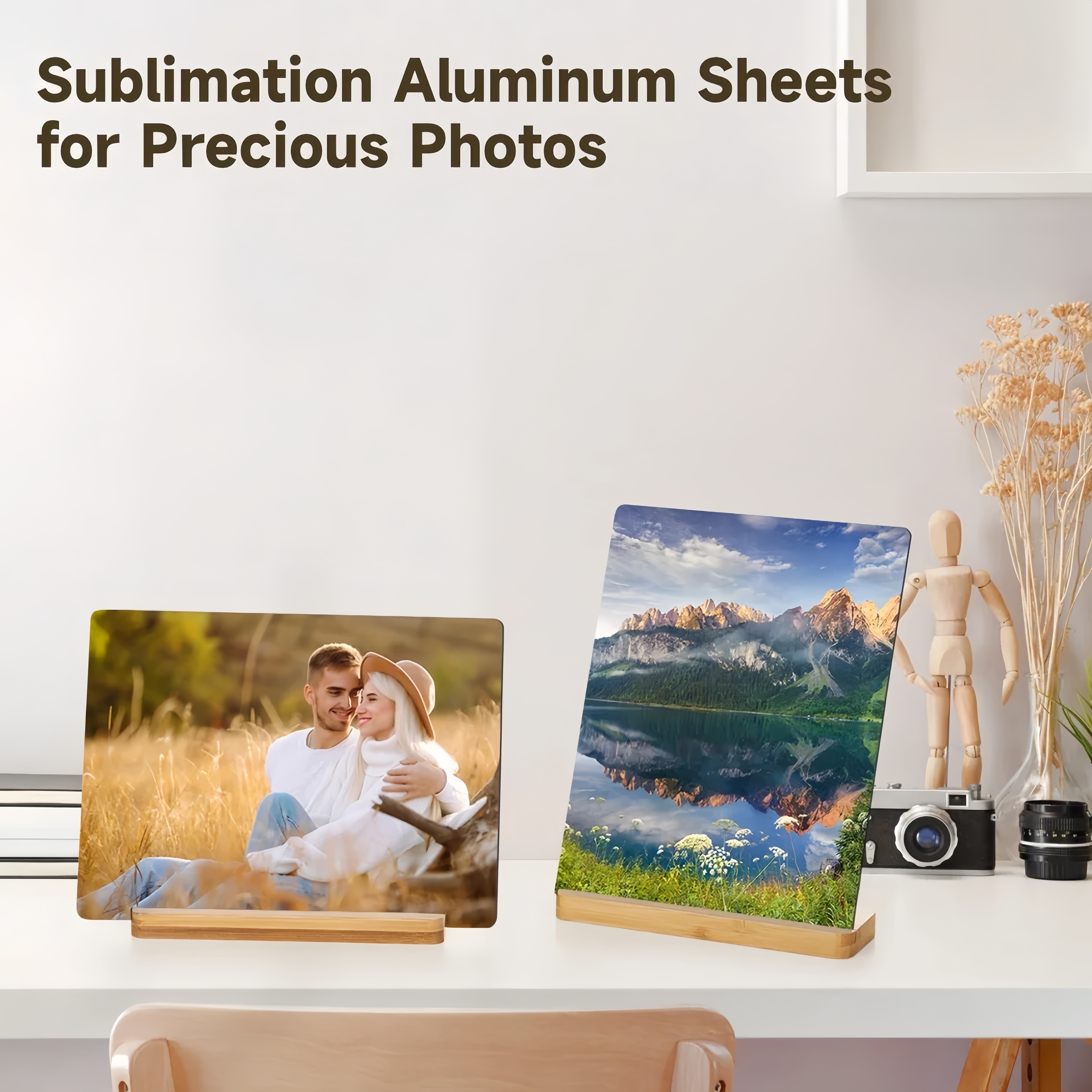 Sublimation Printable Metal Sheet w/ Bamboo Frame A6/A5/B5 Customizable ...