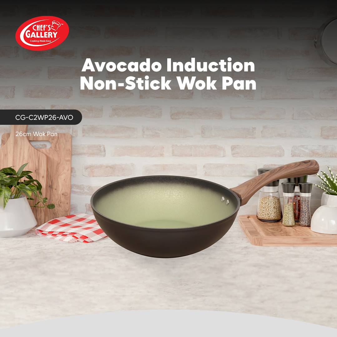 Chef's Gallery Avocado Induction Non Stick Wokpan 26cm/28cm Induction ...