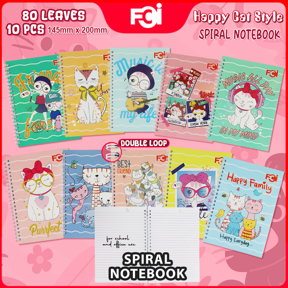 FCI WITH SPRING Spiral Notebook New Different Design For Student Use 80 ...
