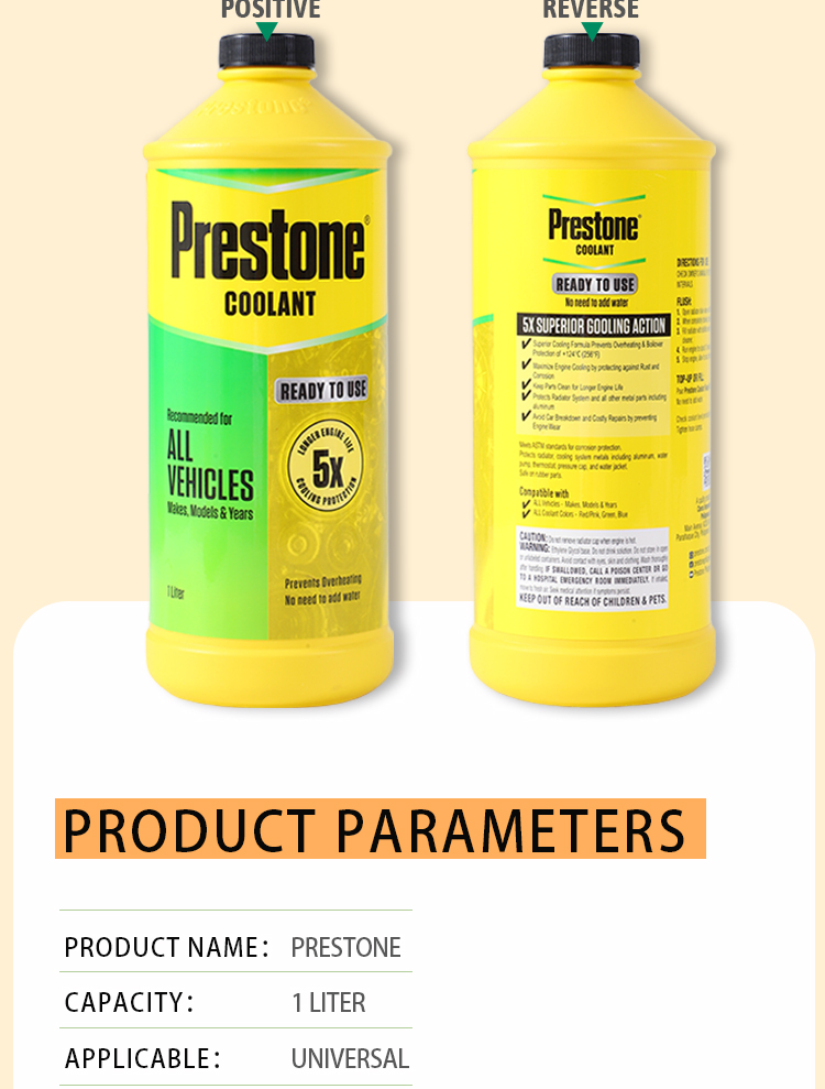 Prestone Coolant Reday To Use Green 1Liter Prevents Overheating Rust ...