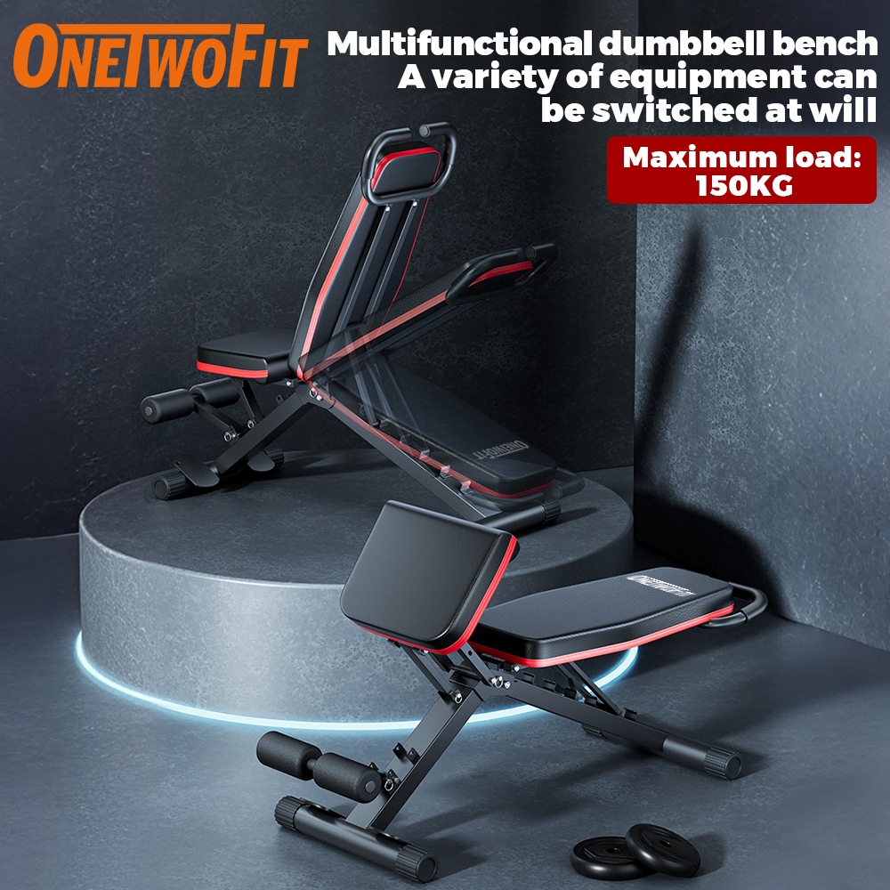 OneTwoFit Fitness Bench Dumbbell Bench Foldable Multifunctional ...