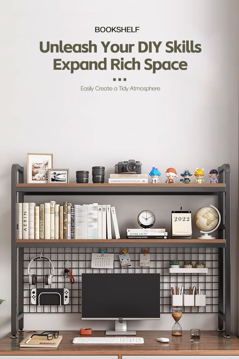 ⚡COD⚡ Desktop Rack Tabletop Organiser Bookshelf Multi-layer Finishing ...