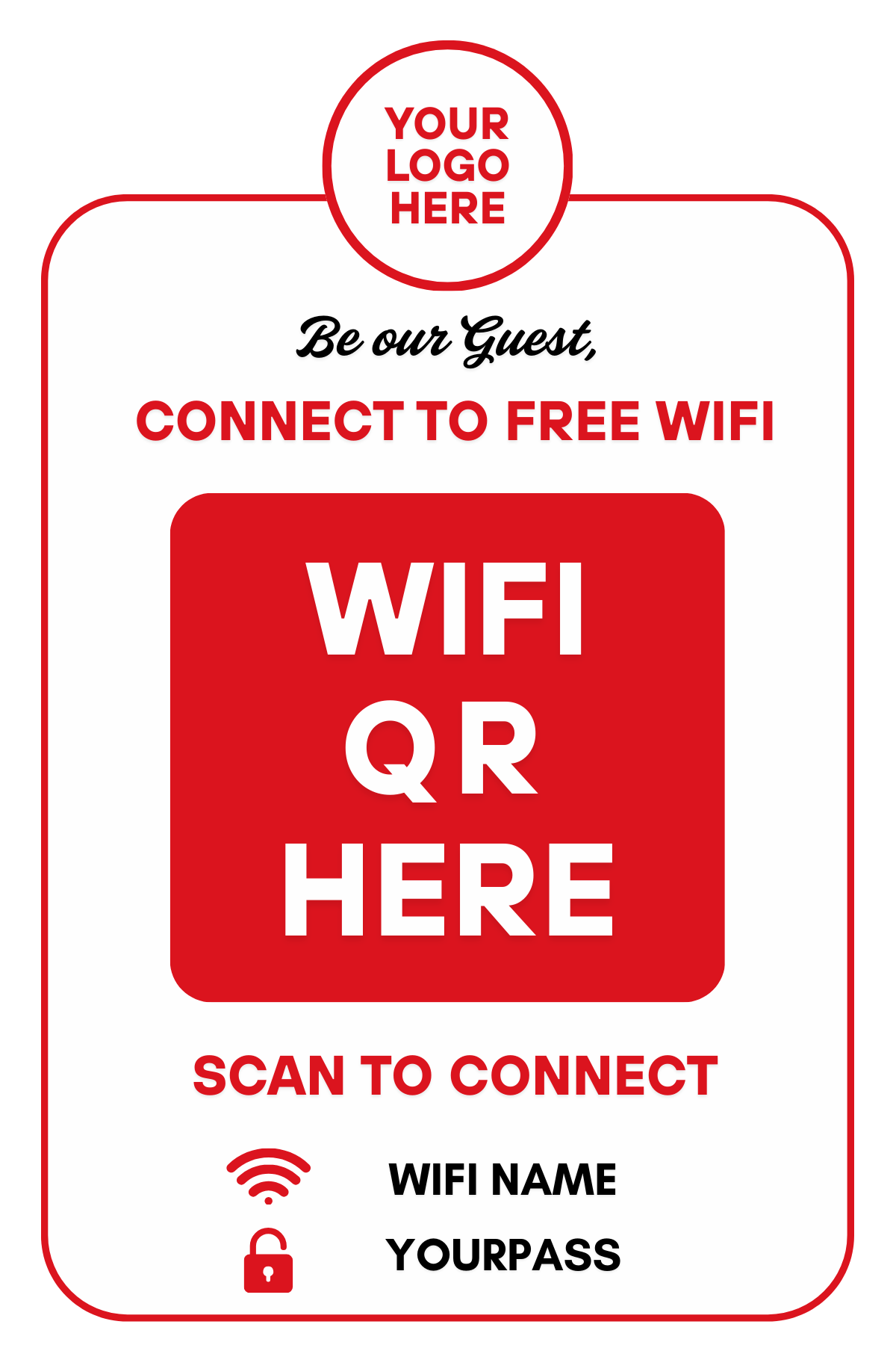 Wifi Qr Code on Sintra Board Customize Flat / with Stand 3mm 4x6 inch ...