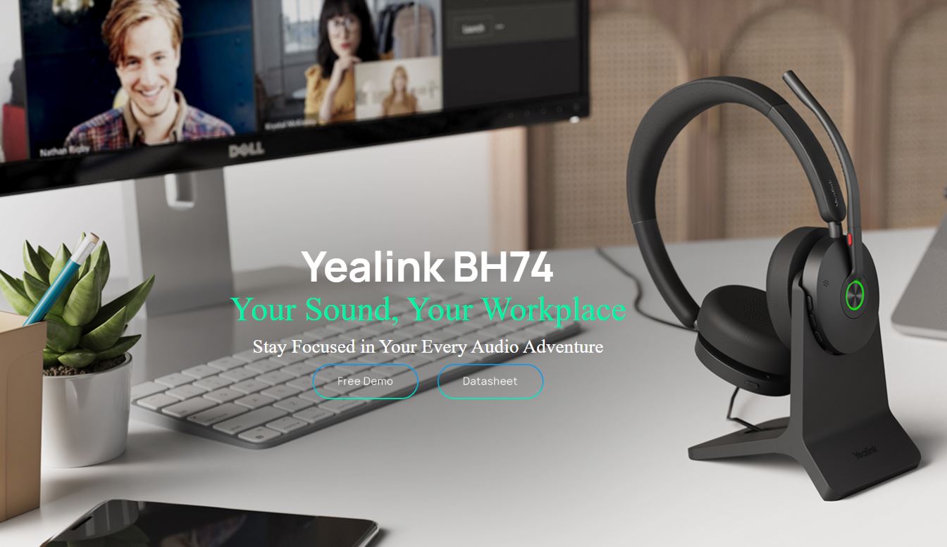Yealink BH74 Wireless Bluetooth Headset with STAND BH70 BH71 BH72 ...