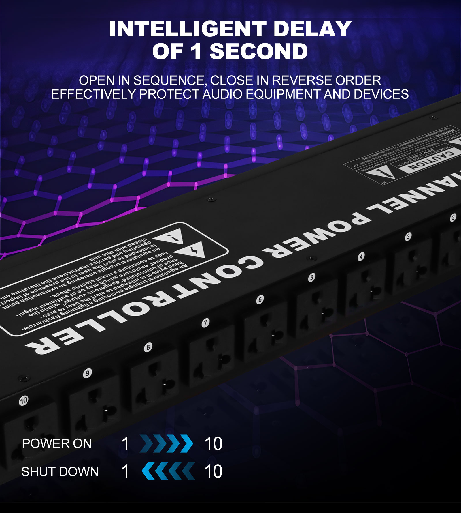 10 channel Power switch controller Digital Display for audio equipment ...