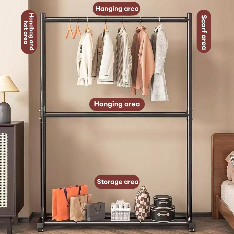 Double Layer Clothes Hanger Bedroom Sampayan Heavy Duty Metal Drying ...