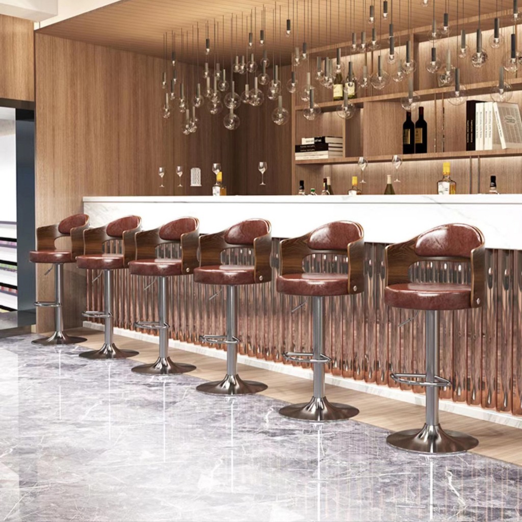 (COD) Solid Wood Back Bar Stool High Chair Bar Stool Bar Chair Chair ...