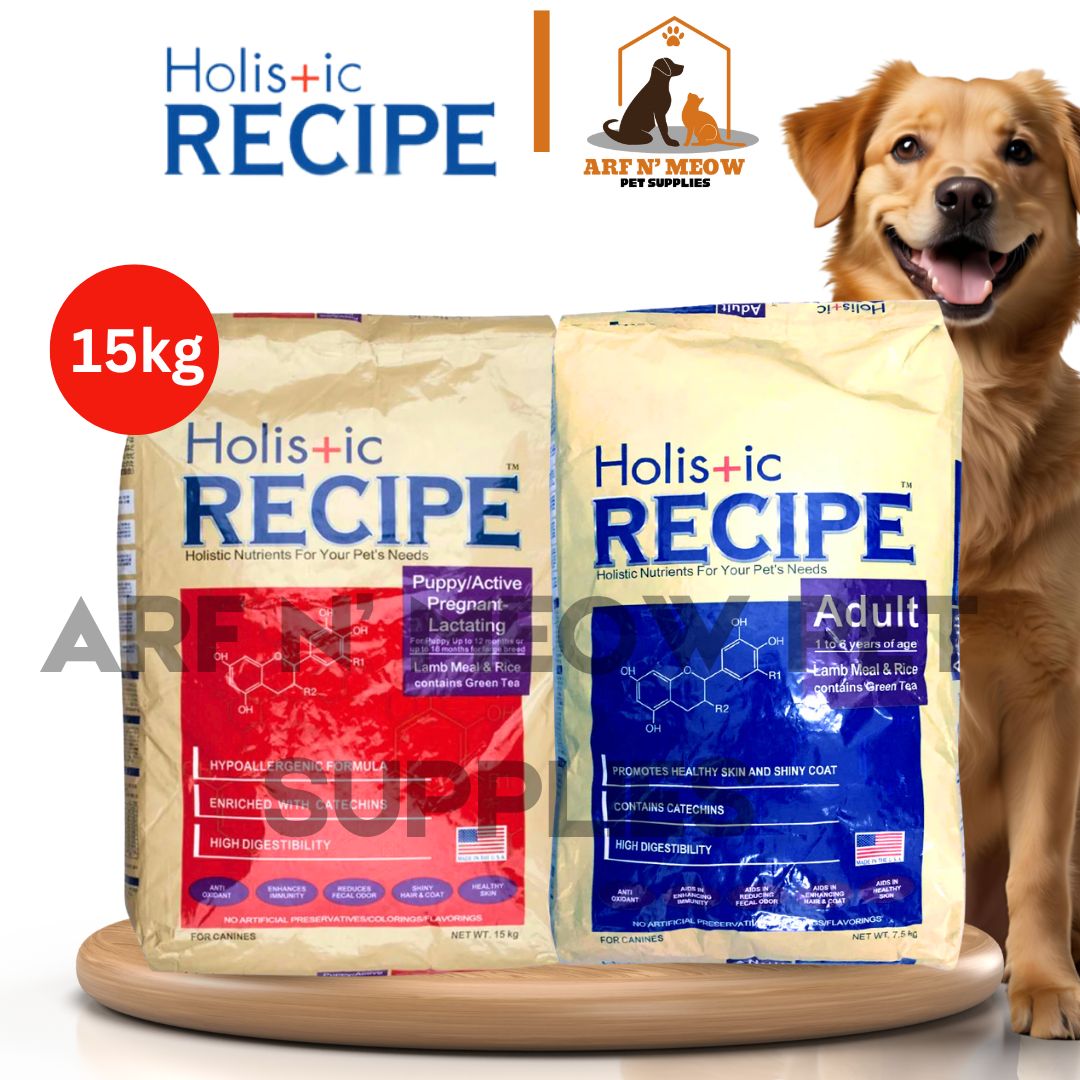 15kg Holistic Recipe All Stages Adult Puppy Dog Dogs Lamb Meal Rice ...