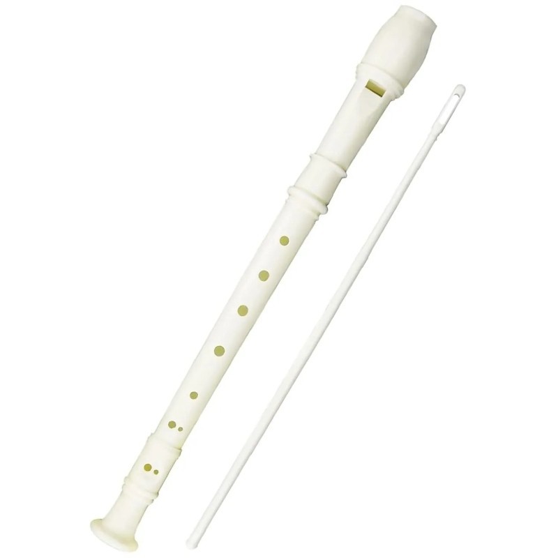 8 Hole Long Flute Student Practice White Soprano Recorder Instrument ...
