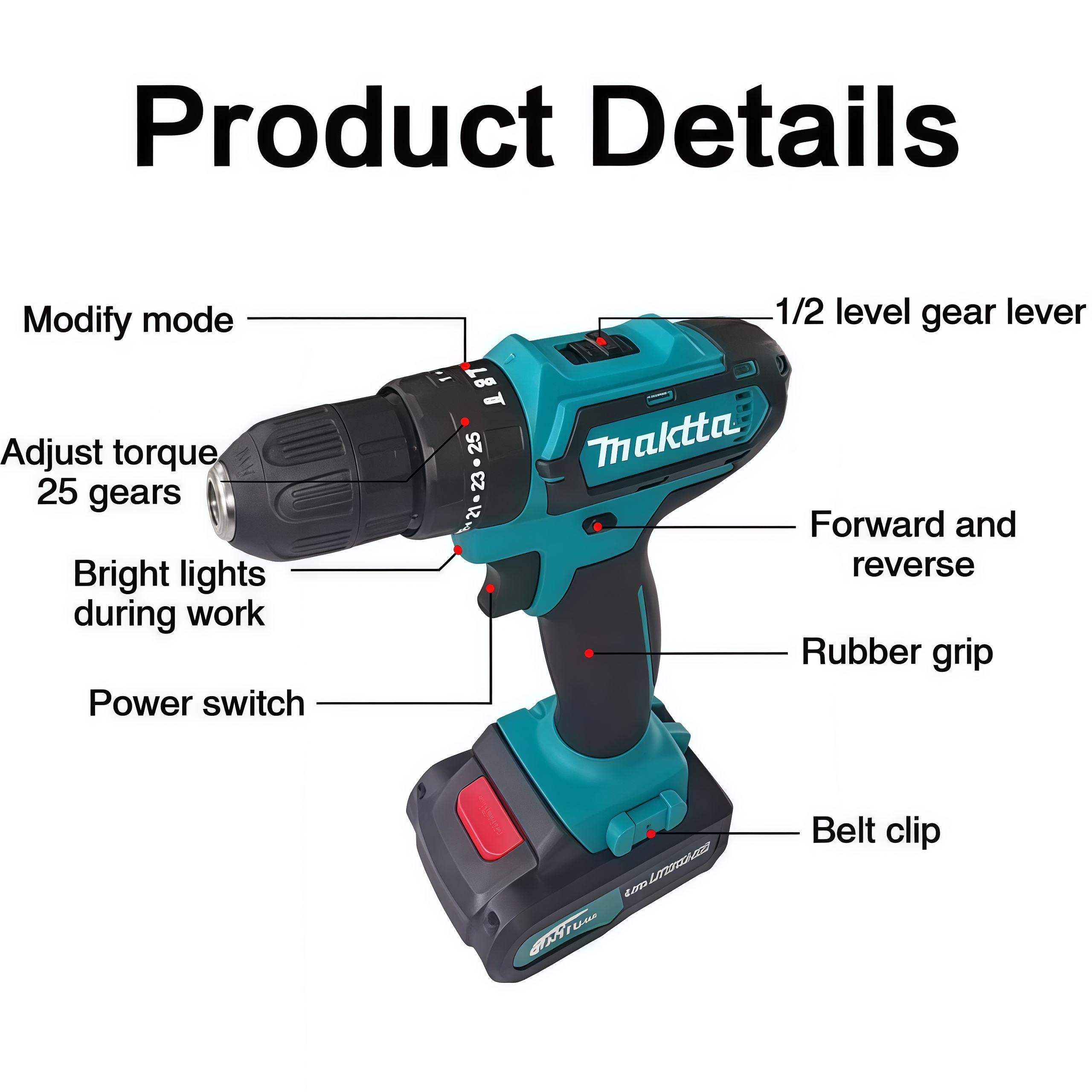 Cordless electric drill DF330 HP331 multi-function electric drill ...