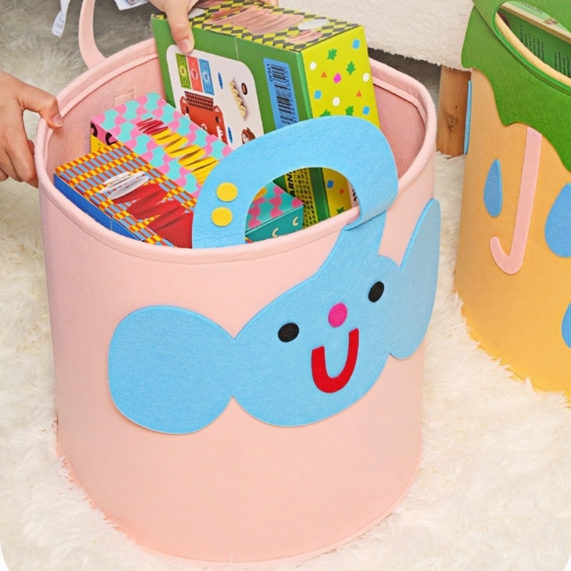 large capacity baby toy storage bucket Felt storage bag Large Laundry ...