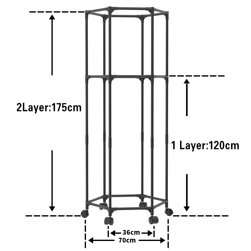 2 layer Clothes Drying Rack Balcony&Clothing store display rack Circle ...