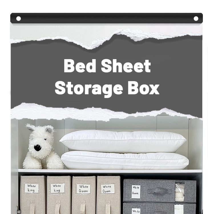 4 Pack Bed Sheet Storage Box Foldable Dustproof Linen Closet Organizer ...