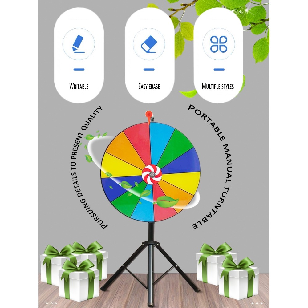 Rotating Wheel Game 24 inch lottery wheel lucky game with dry erase ...