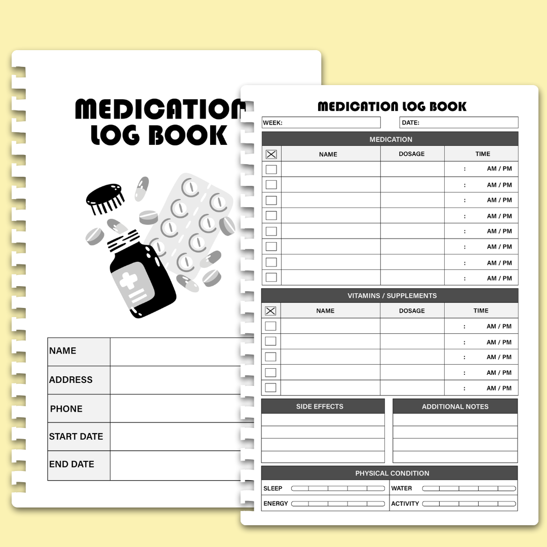 Medication Log Book – Track Prescriptions, Dosage, Timing & Health ...