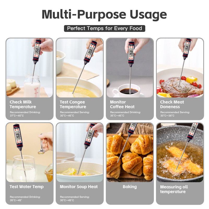 【COD】Digital Food Thermometer for Meat Oil Water | Instant Read ...