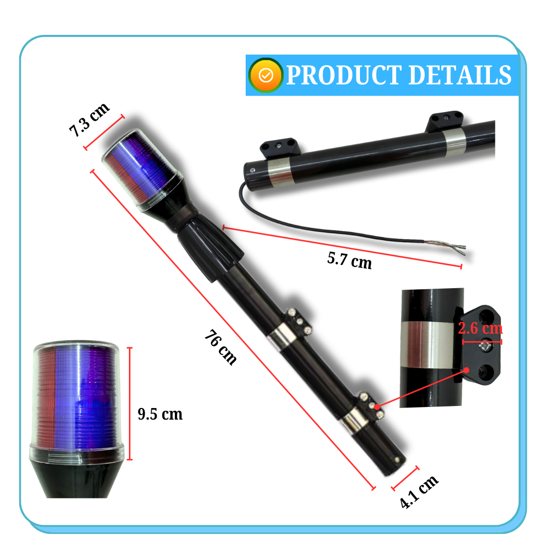 OAPC MOTORCYCLE REAR POLICE LAMP AND LED WARNING STROBE LIGHT (6086 ...