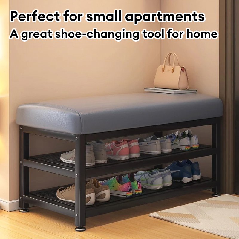 SPACEMADER Steel Shoe Rack Shoe Changing Stool Multifunction Sofa ...