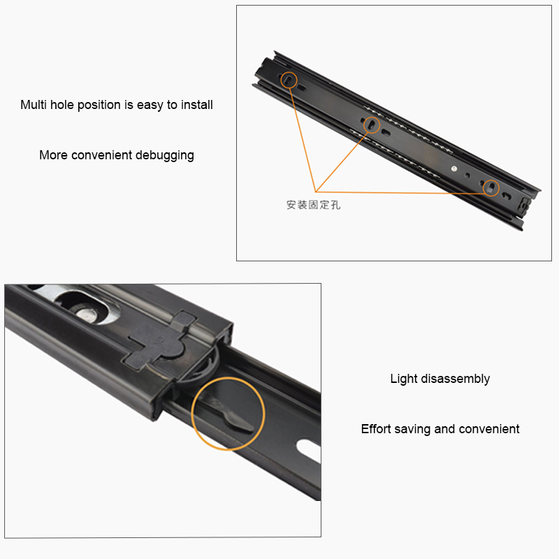 (2PCS) Drawer Guide Soft Close Heavy Duty Hydraulic Full Extension hree ...