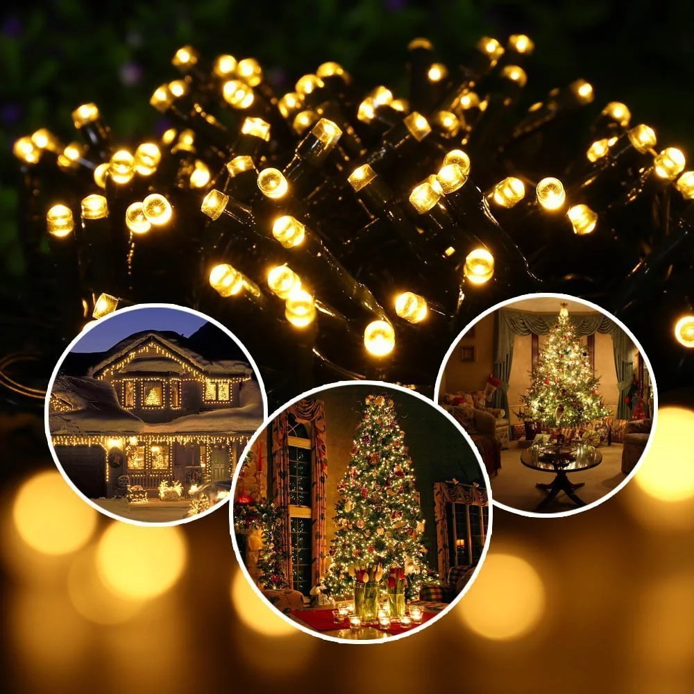 12M Solar Christmas Lights Outdoor Waterproof Fairy Light For Party ...