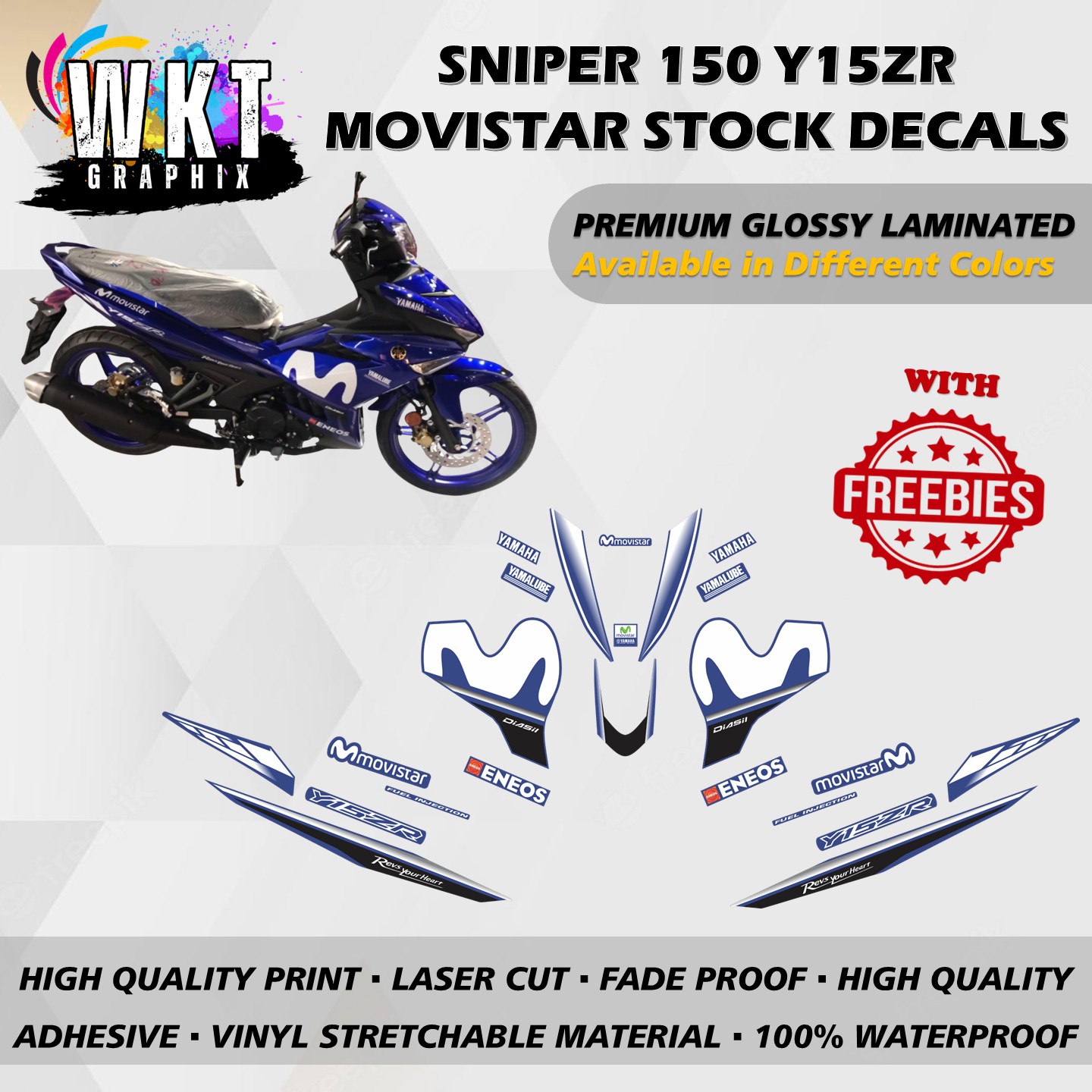 YAMAHA SNIPER 150 Y15ZR MOVISTAR STOCK DECALS MOTORCYCLE STICKER ...