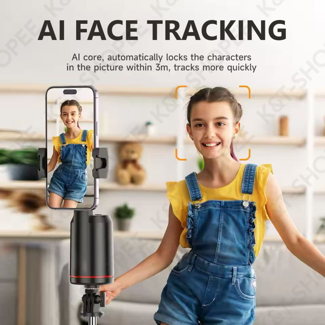 Q02 Smart Auto-Tracking Selfie Tripod AI Motion Face Tracker 360 ...