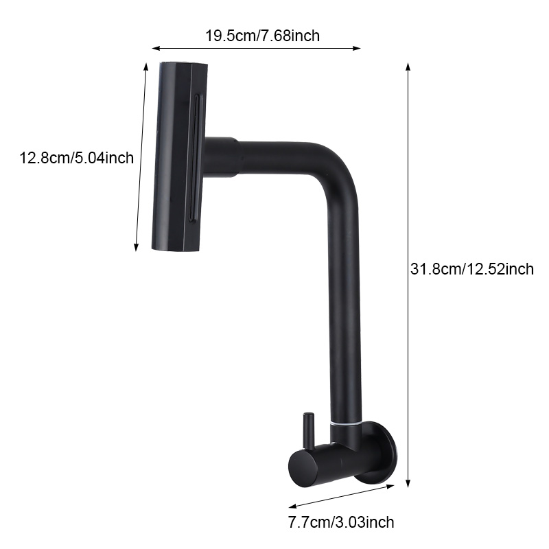 304 stainless steel wall mounted single cold water faucet can rotate ...