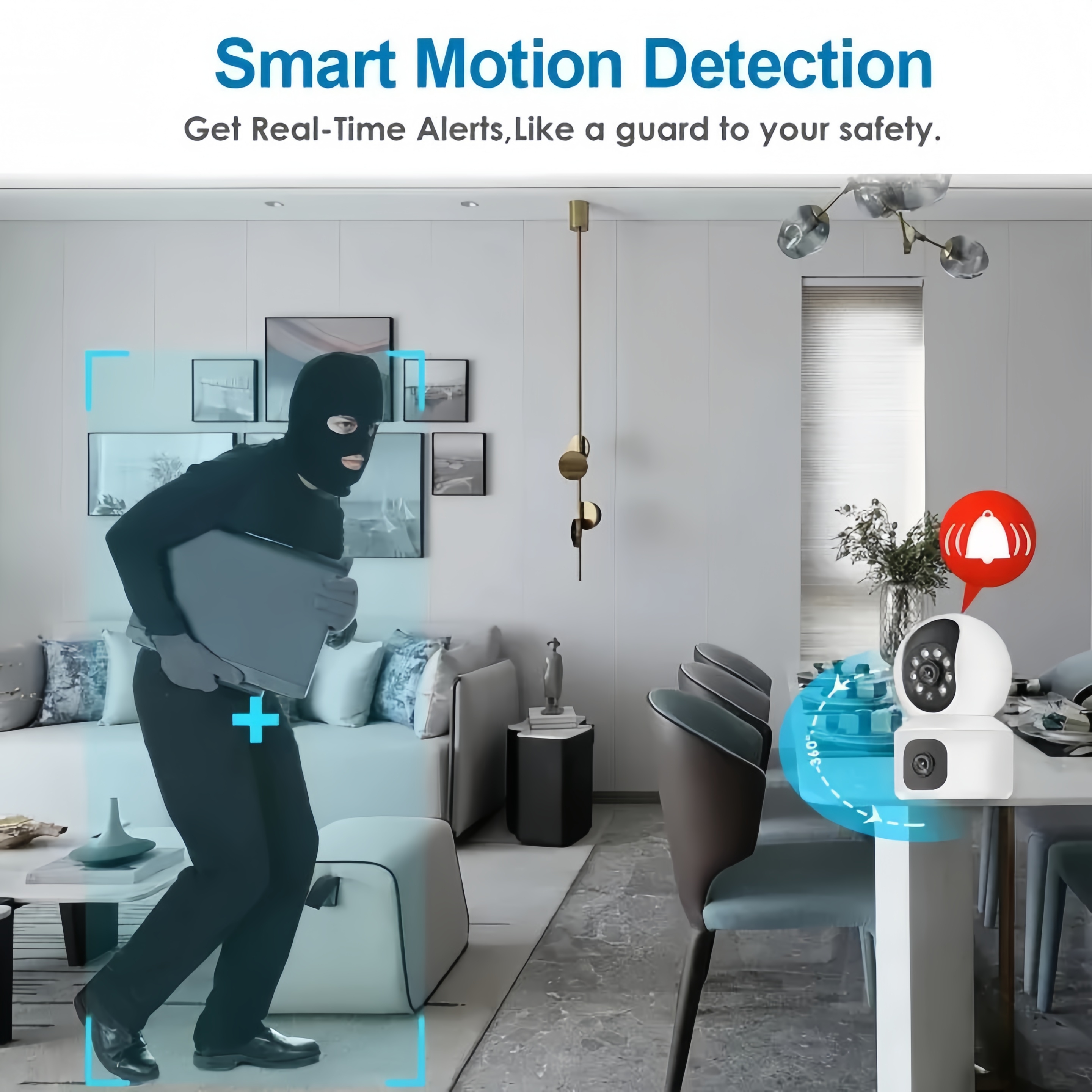 CCTV Camera Dual Lens 2K HD Full Color Night Vision WIFI Wireless 360 ...