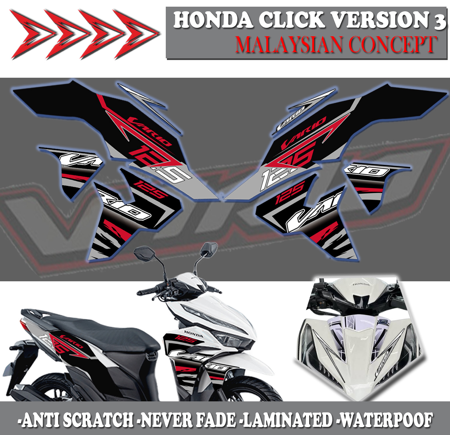 VARIO MALAYSIAN CONCEPT DECALS STICKER FOR HONDA CLICK VERSION 3 ...
