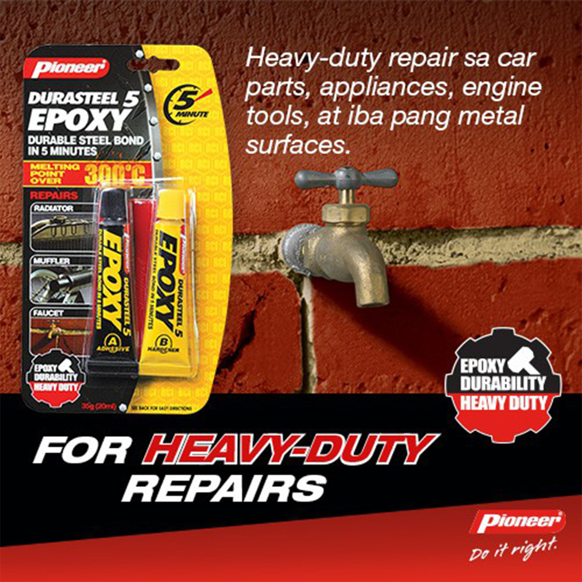 Pioneer Durasteel Five Epoxy 35g Tube | Shopee Philippines