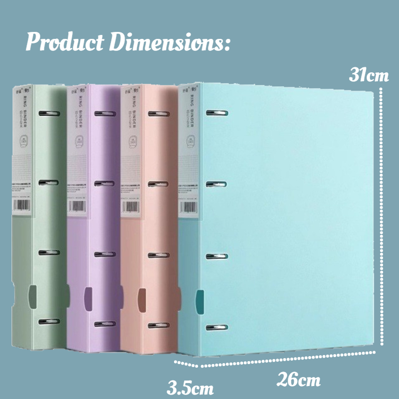 4 Holes Binder A4 Size Booklet Free 50 Inner Pages Hard PP Binder ...