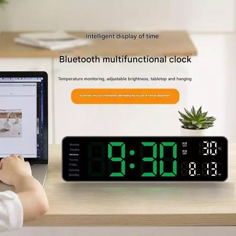 2026 Digital Wall Clocks LED Alarm Large Display Table Clock ...