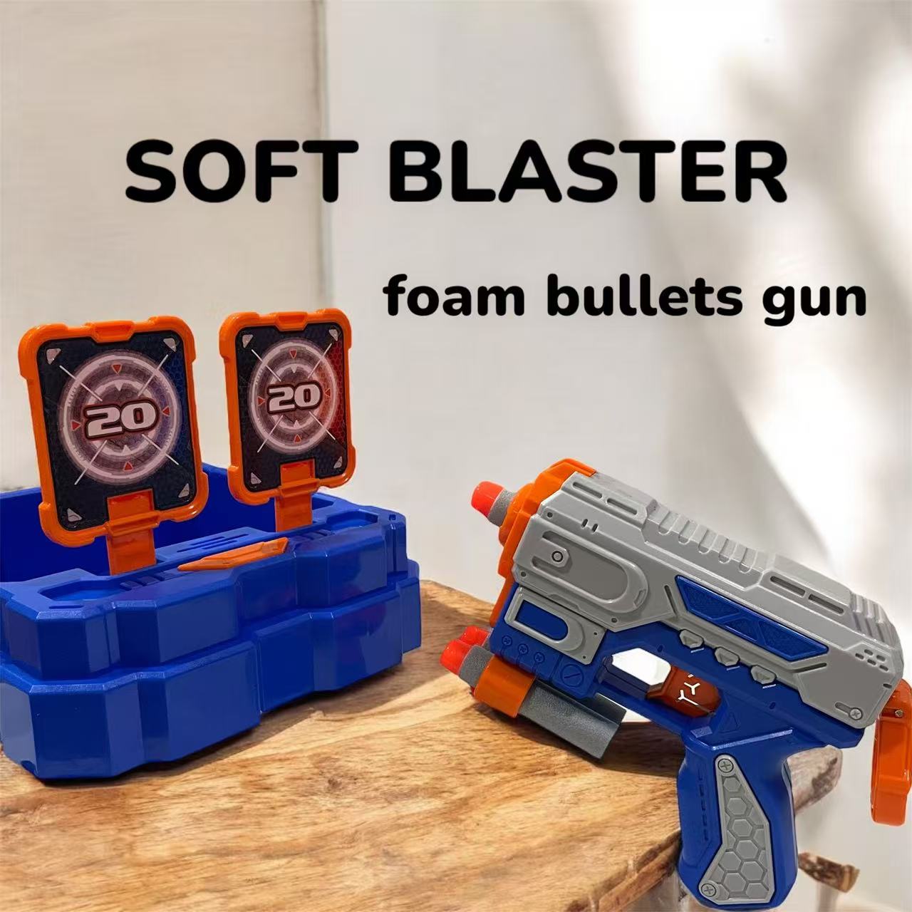 Shooting Target Game, Toy Blaster with Auto-Reset Scoring Targets, Foam ...