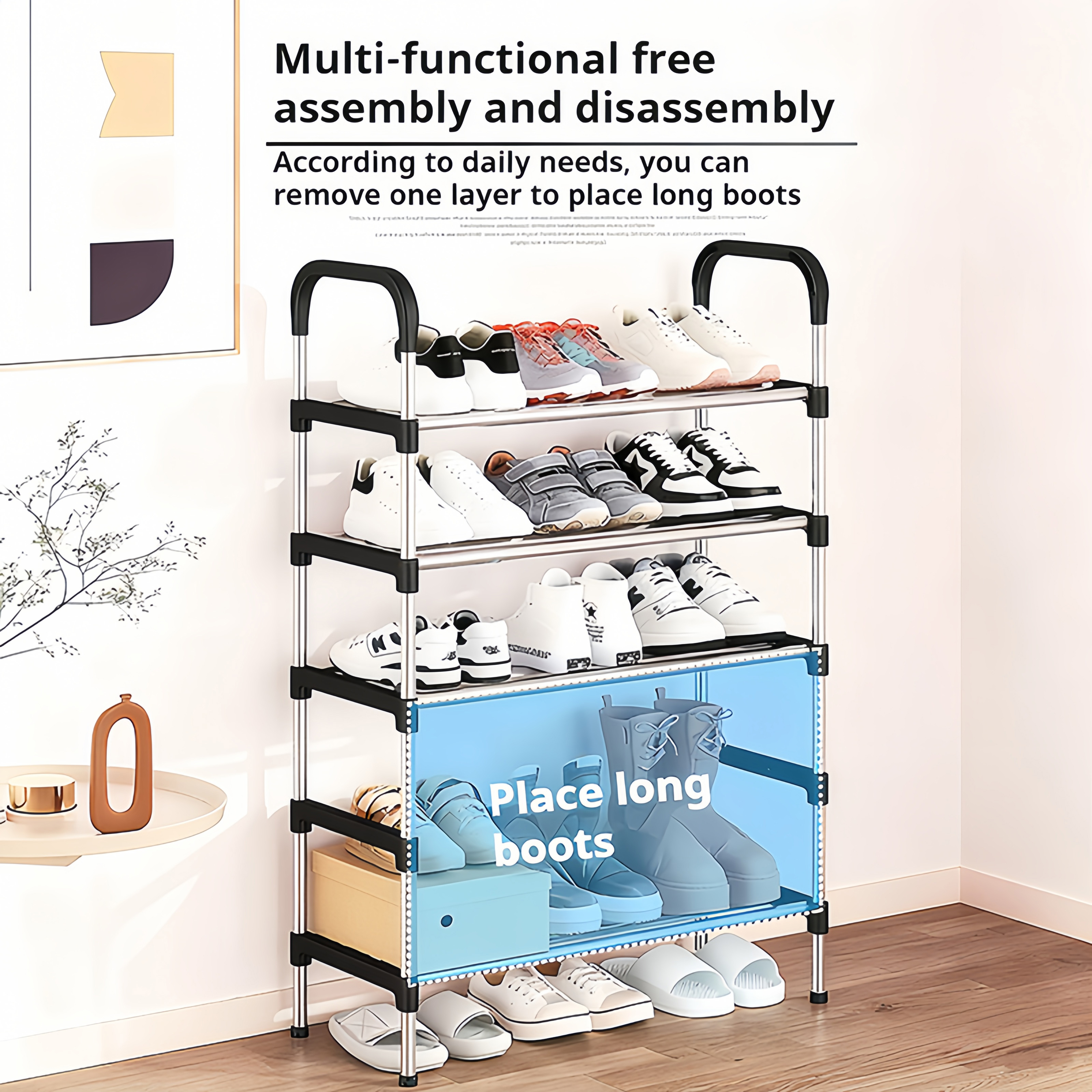 COD 8 Layer Shoe Rack Organizer Tier Colored Stainless Steel Stackable ...