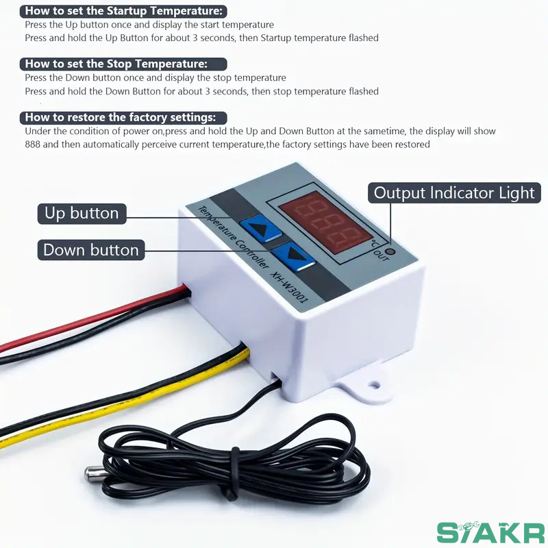 Digital Temperature Controller 220V Thermostat For Egg Incubator Timer ...